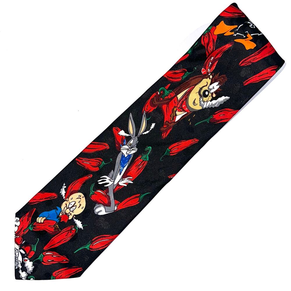 Vintage 1995 Looney Tunes Mania Warner Bros Collectible Hot Pepper Tie
